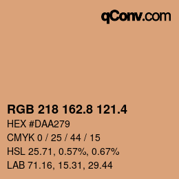 カラーコード: RGB 218 162.8 121.4 | qconv.com