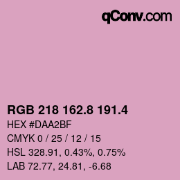 カラーコード: RGB 218 162.8 191.4 | qconv.com