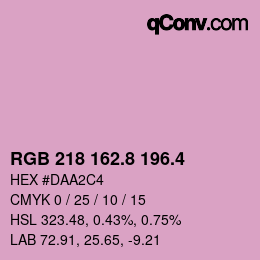 カラーコード: RGB 218 162.8 196.4 | qconv.com