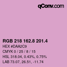 カラーコード: RGB 218 162.8 201.4 | qconv.com
