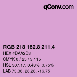 カラーコード: RGB 218 162.8 211.4 | qconv.com