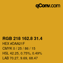 カラーコード: RGB 218 162.8 31.4 | qconv.com