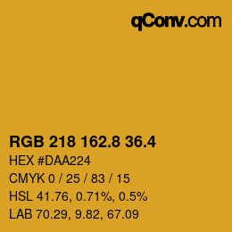 カラーコード: RGB 218 162.8 36.4 | qconv.com