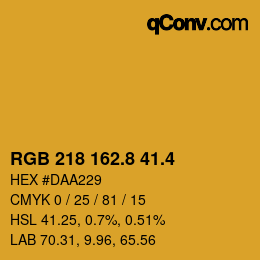 カラーコード: RGB 218 162.8 41.4 | qconv.com
