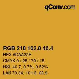 カラーコード: RGB 218 162.8 46.4 | qconv.com