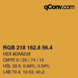 カラーコード: RGB 218 162.8 56.4 | qconv.com