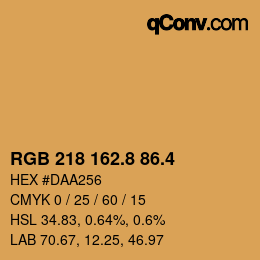 カラーコード: RGB 218 162.8 86.4 | qconv.com