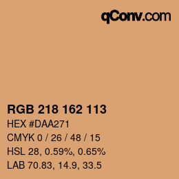 Color code: RGB 218 162 113 | qconv.com