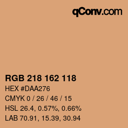 颜色代码: RGB 218 162 118 | qconv.com
