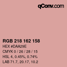 Color code: RGB 218 162 158 | qconv.com