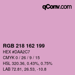 Color code: RGB 218 162 199 | qconv.com