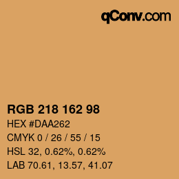 Color code: RGB 218 162 98 | qconv.com