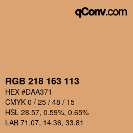 Color code: RGB 218 163 113 | qconv.com