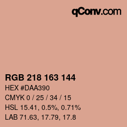 Color code: RGB 218 163 144 | qconv.com