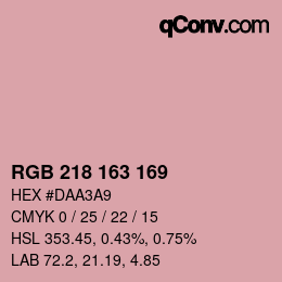Color code: RGB 218 163 169 | qconv.com
