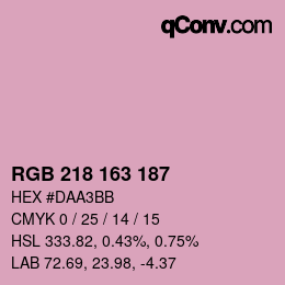 颜色代码: RGB 218 163 187 | qconv.com