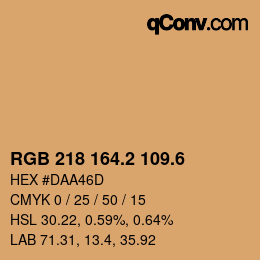 カラーコード: RGB 218 164.2 109.6 | qconv.com