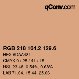 カラーコード: RGB 218 164.2 129.6 | qconv.com