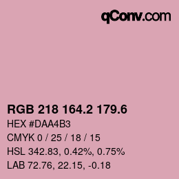 カラーコード: RGB 218 164.2 179.6 | qconv.com