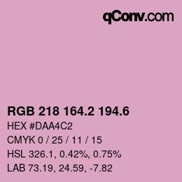 カラーコード: RGB 218 164.2 194.6 | qconv.com