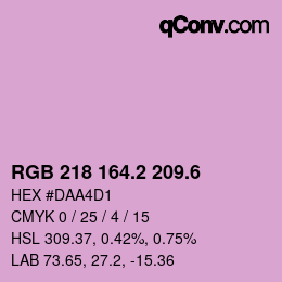 カラーコード: RGB 218 164.2 209.6 | qconv.com