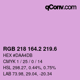 カラーコード: RGB 218 164.2 219.6 | qconv.com