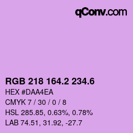 カラーコード: RGB 218 164.2 234.6 | qconv.com