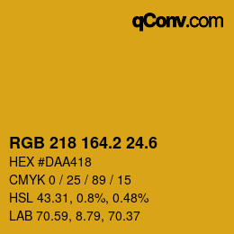 カラーコード: RGB 218 164.2 24.6 | qconv.com