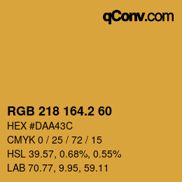 カラーコード: RGB 218 164.2 60 | qconv.com