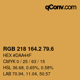 カラーコード: RGB 218 164.2 79.6 | qconv.com