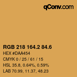 カラーコード: RGB 218 164.2 84.6 | qconv.com