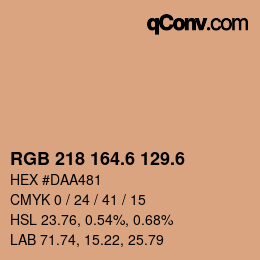 カラーコード: RGB 218 164.6 129.6 | qconv.com