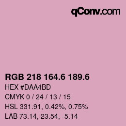 カラーコード: RGB 218 164.6 189.6 | qconv.com