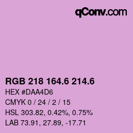 カラーコード: RGB 218 164.6 214.6 | qconv.com