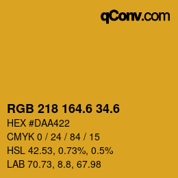 カラーコード: RGB 218 164.6 34.6 | qconv.com