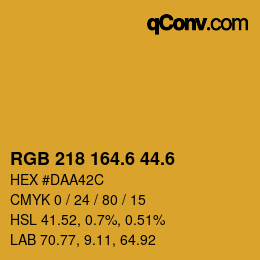 カラーコード: RGB 218 164.6 44.6 | qconv.com
