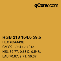カラーコード: RGB 218 164.6 59.6 | qconv.com