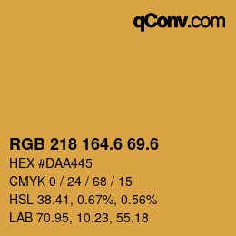 カラーコード: RGB 218 164.6 69.6 | qconv.com