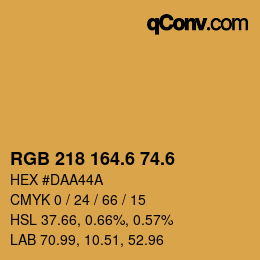 カラーコード: RGB 218 164.6 74.6 | qconv.com