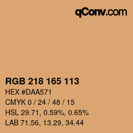 Color code: RGB 218 165 113 | qconv.com