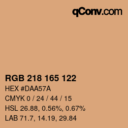 カラーコード: RGB 218 165 122 | qconv.com