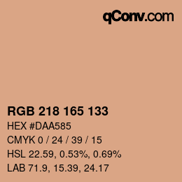 カラーコード: RGB 218 165 133 | qconv.com
