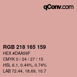 カラーコード: RGB 218 165 159 | qconv.com