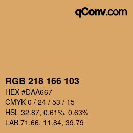 Color code: RGB 218 166 103 | qconv.com