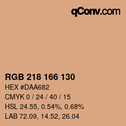 Farbcode: RGB 218 166 130 | qconv.com