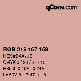 Color code: RGB 218 167 158 | qconv.com