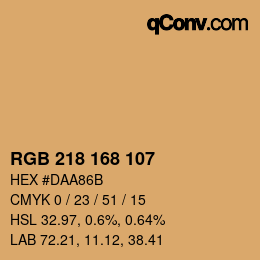 Farbcode: RGB 218 168 107 | qconv.com