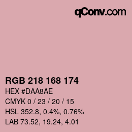 カラーコード: RGB 218 168 174 | qconv.com