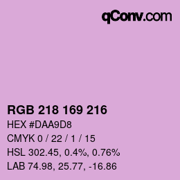 Color code: RGB 218 169 216 | qconv.com