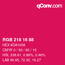 カラーコード: RGB 218 16 88 | qconv.com